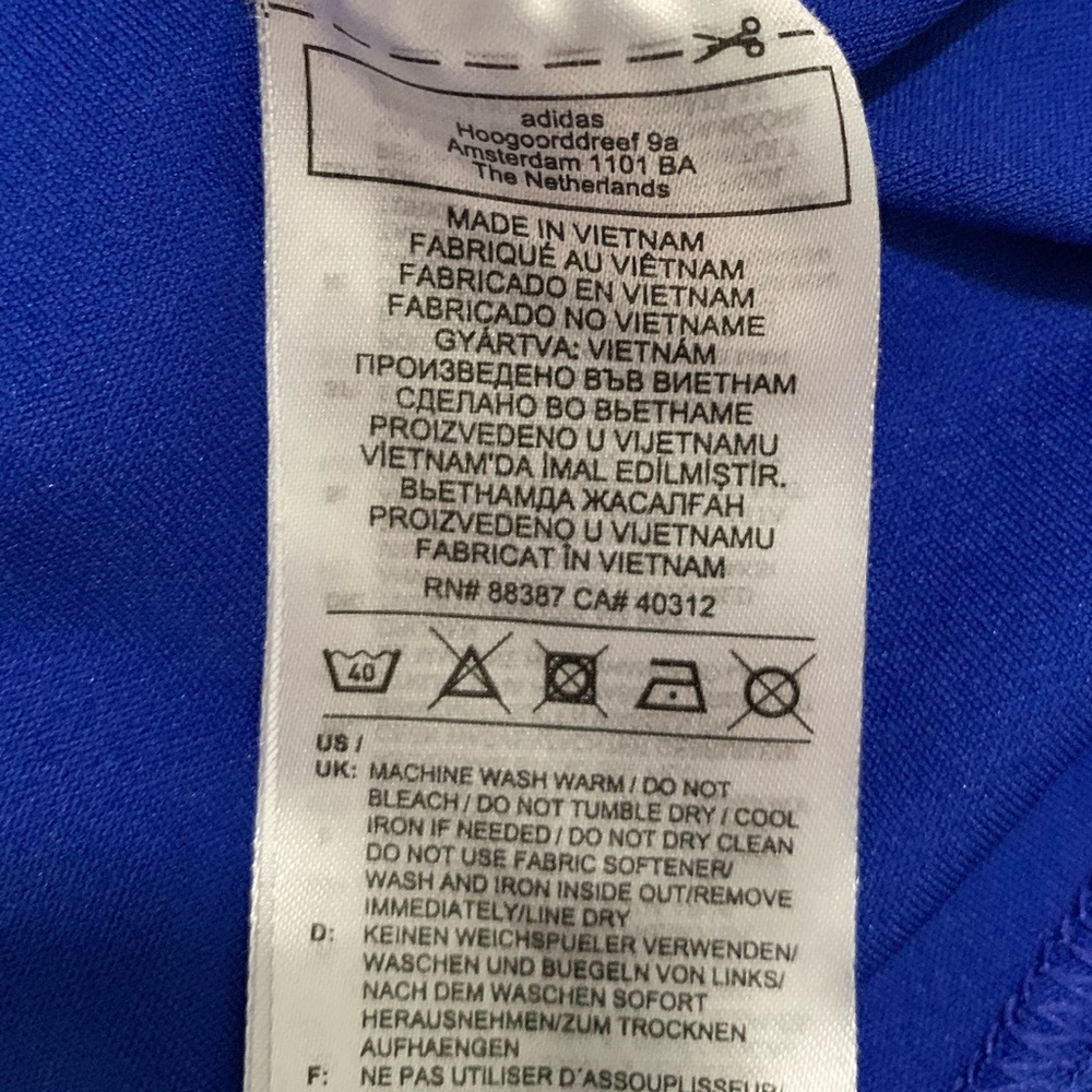 Adidas Climalite Blue White Soccer Shirt Jersey Large - Picture 5 of 5